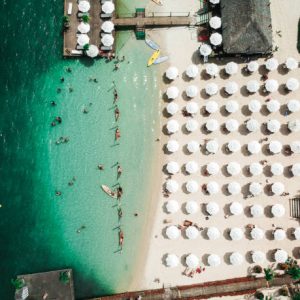 Aerial view of Lagoa do Paraíso (Paradise Lagoon) in Jericoacoara, Ceara State, Brazil.